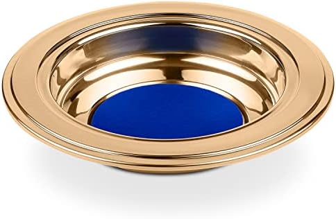 בחירות יציבות - (מציעה צלחת כחולה פרימיום מפלדת אל חלד זהב המציעה צלחות לכנסייה | מגשי קהילה לכנסיות |